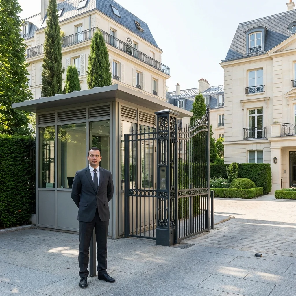 Agent de sécurité assurant la surveillance d'un site industriel à  Lorient